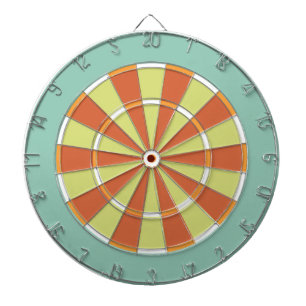 Colorful Dart Board in Aqua and Orange