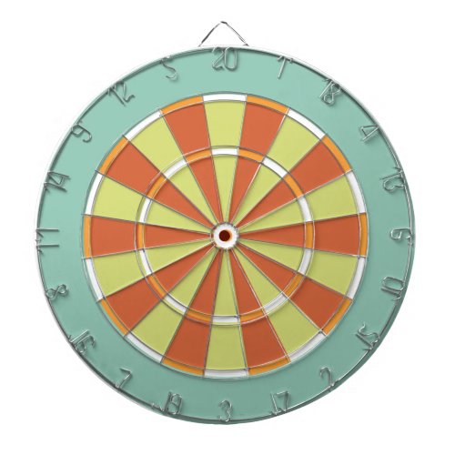 Colorful Dart Board in Aqua and Orange