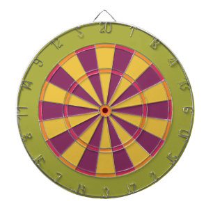 Colorful Dart Board in Purple Yellow Green