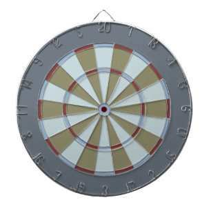 Colorful Dart Board in Subdued Colors Gray dark