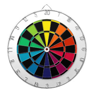 Colorful Dart Board Rainbow with Black