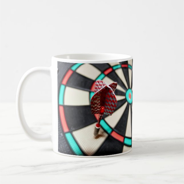 Colorful Dartboard and Dart Mug (Left)