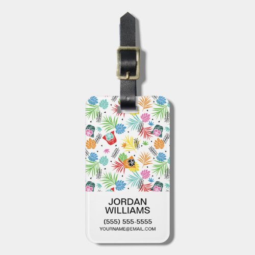 Colorful Darth Vader Tropical Floral Pattern Luggage Tag