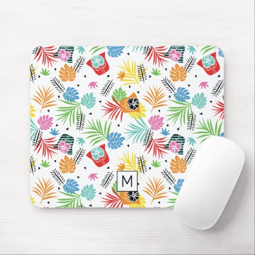 Colorful Darth Vader Tropical Floral Pattern Mouse Pad