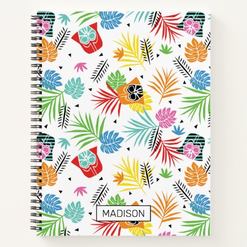 Colorful Darth Vader Tropical Floral Pattern Notebook