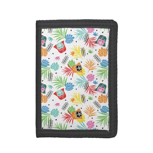 Colorful Darth Vader Tropical Floral Pattern Trifold Wallet