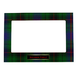 Colorful Davidson Family Tartan Plaid Custom Magnetic Picture Frame
