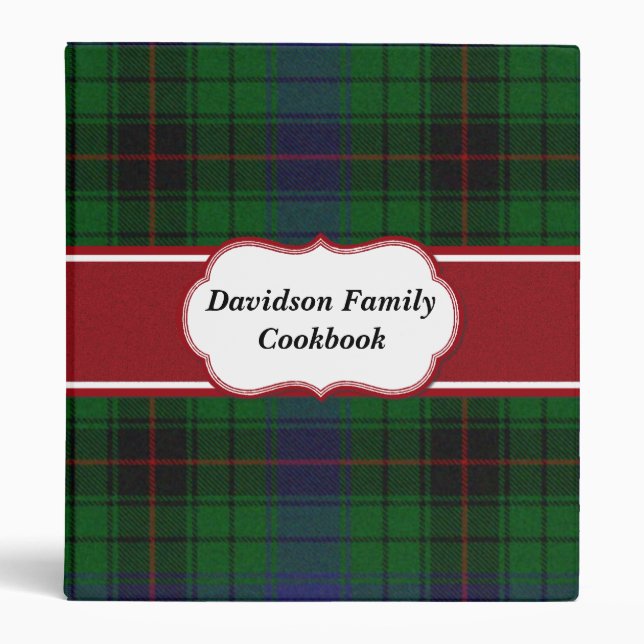 Colorful Davidson Tartan Plaid Binder (Front)