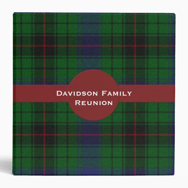 Colorful Davidson Tartan Plaid Binder (Front)
