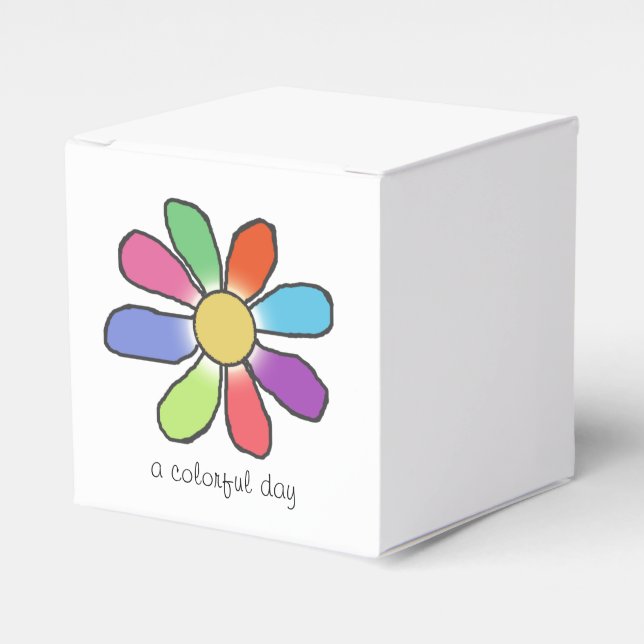 COLORFUL DAY Graphical Flower Favor Boxes (Front Side)