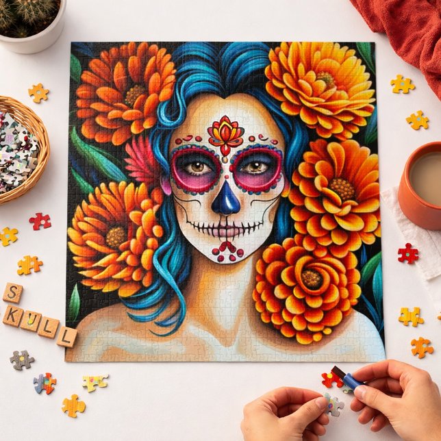 Colorful Day of the Dead Sugar Skull Art  Jigsaw Puzzle (Creator Uploaded)