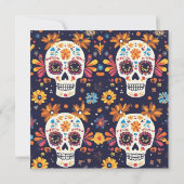 Colorful day of the dead sugar skull seamless patt (Back)