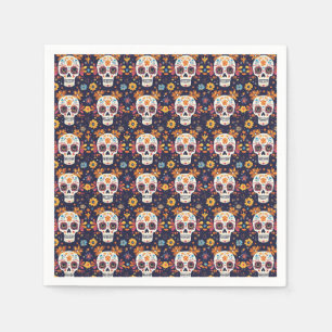 Colorful day of the dead sugar skull seamless patt napkins