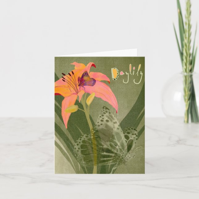 Colorful Daylily BLANK Greeting Card (Front)