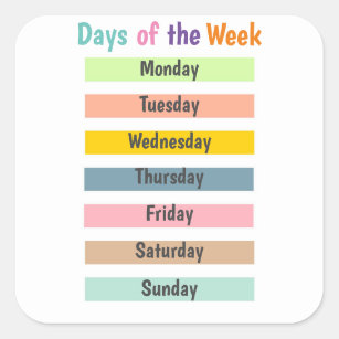 Days of The Week .Vinyl decals, School decals, DIY Decals, DIY  organizational, days of the week