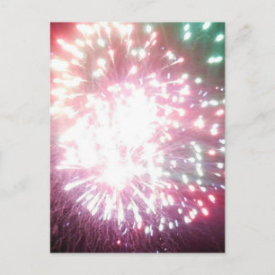 Colorful Dazzle fireworks postcard