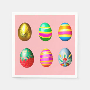 Colorful Decorated  Easter Eggs  Napkins