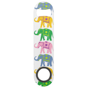 Colorful Decorative Elephants Pattern Bar Key
