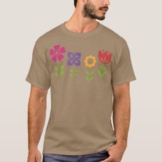 Colorful Decorative Floral Design Flowers  T-Shirt