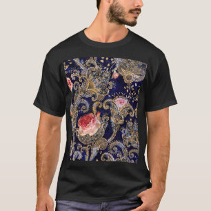 Colorful Decorative Flowers Batik T-Shirt
