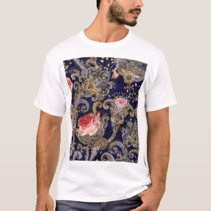 Colorful Decorative Flowers Batik T-Shirt