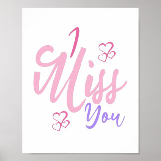 Colorful Decorative I Miss You Design Poster