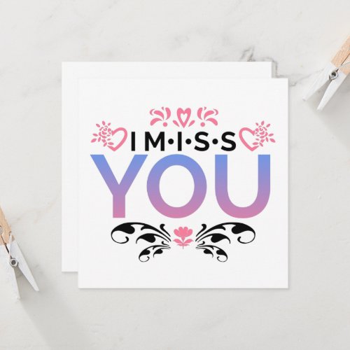 Colorful decorative I miss you Invitation