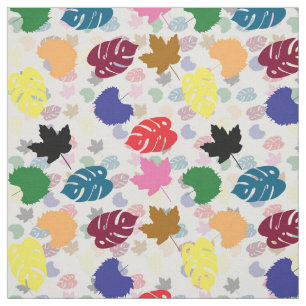 Colorful Decorative Leaf Abstract Shapes Fabric