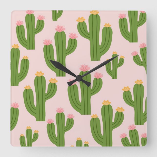 Colorful decorative square clock (Front)