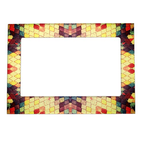 Colorful Decorative Zellige Tile Grraphic Design Magnetic Frame