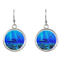 Colorful Deep Blue Seas Drop Earrings