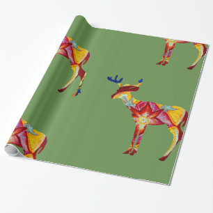 Colorful Deer  Glossy Wrapping Paper