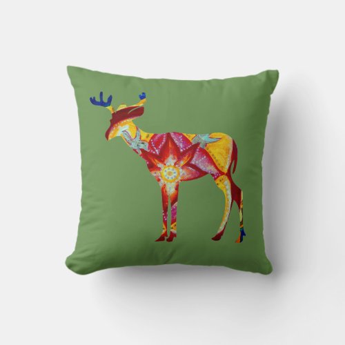 Colorful Deer Throw Cushion 41 x 41 cm