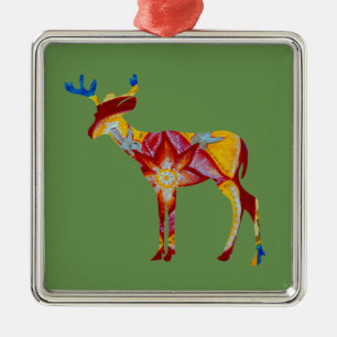 Colorful DeerPremium Square Ornament