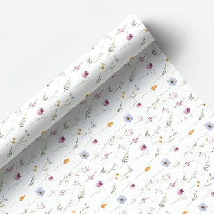 Colorful delicate wildflower gift wrapping paper