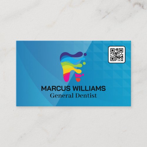 Colorful Dental Logo  QR Code Business Card