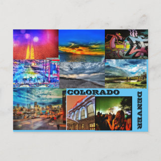 COLORFUL DENVER; COL.ORADO HOLIDAY POSTCARD