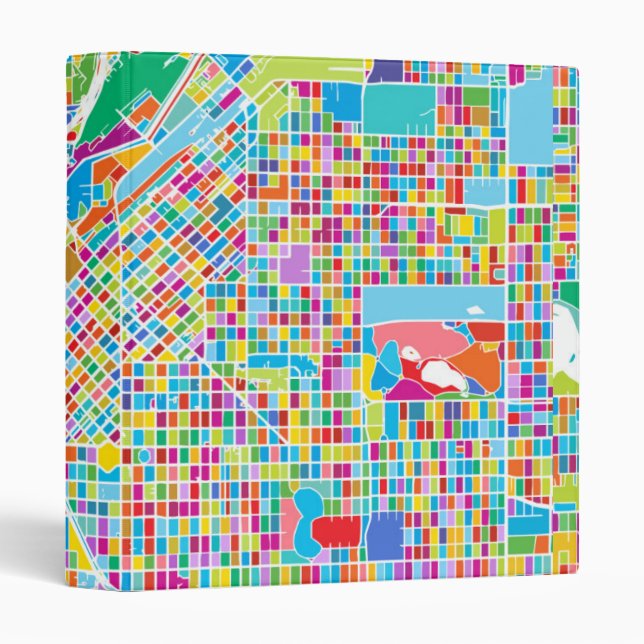 Colorful Denver Map 3 Ring Binder (Front/Spine)