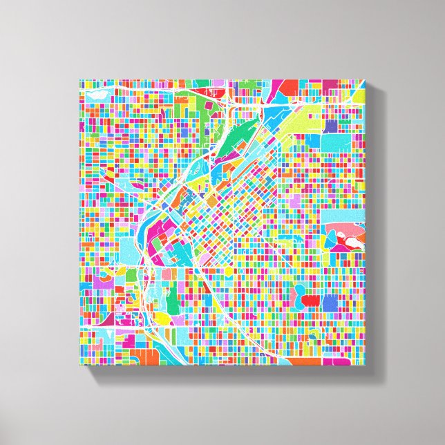 Colorful Denver Map Canvas Print (Front)