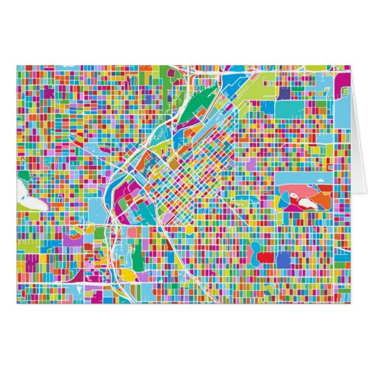 Colorful Denver Map Cards (Front Horizontal)