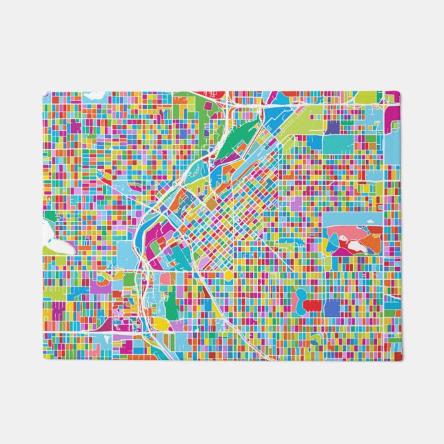 Colorful Denver Map Doormat (Front)