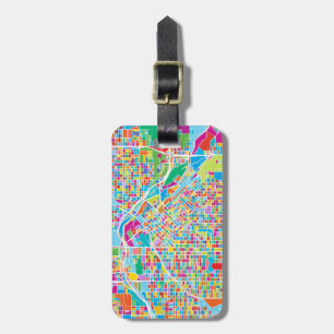 Colorful Denver Map Luggage Tag