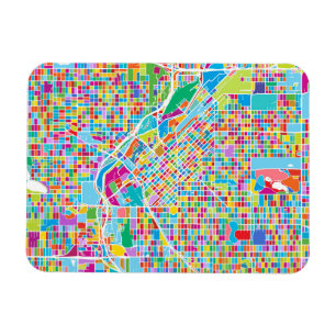 Colorful Denver Map Magnet