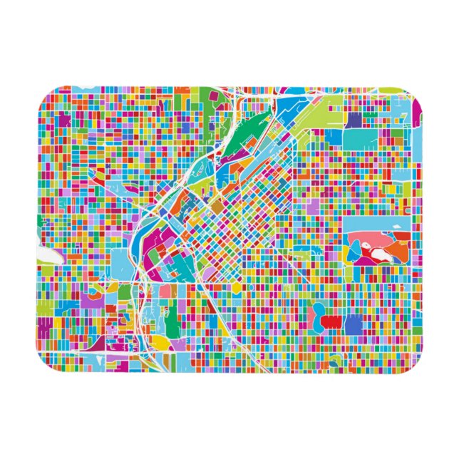 Colorful Denver Map Magnet (Horizontal)