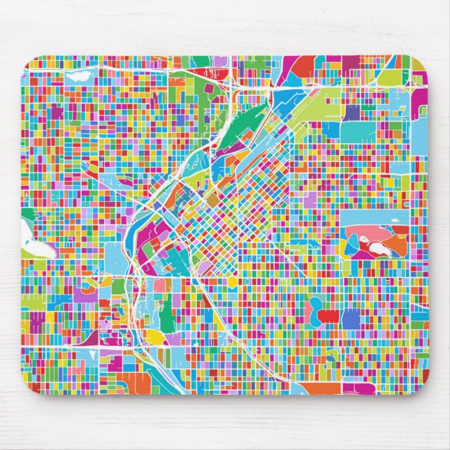 Colorful Denver Map Mouse Pad (Front)