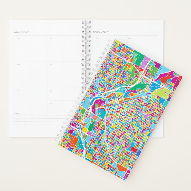 Colorful Denver Map Planner (Display)