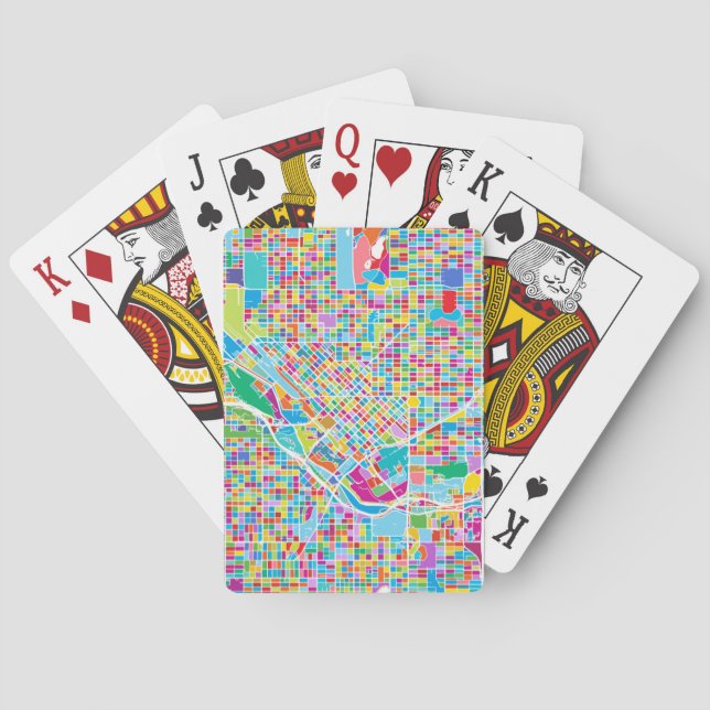 Colorful Denver Map Poker Cards (Back)