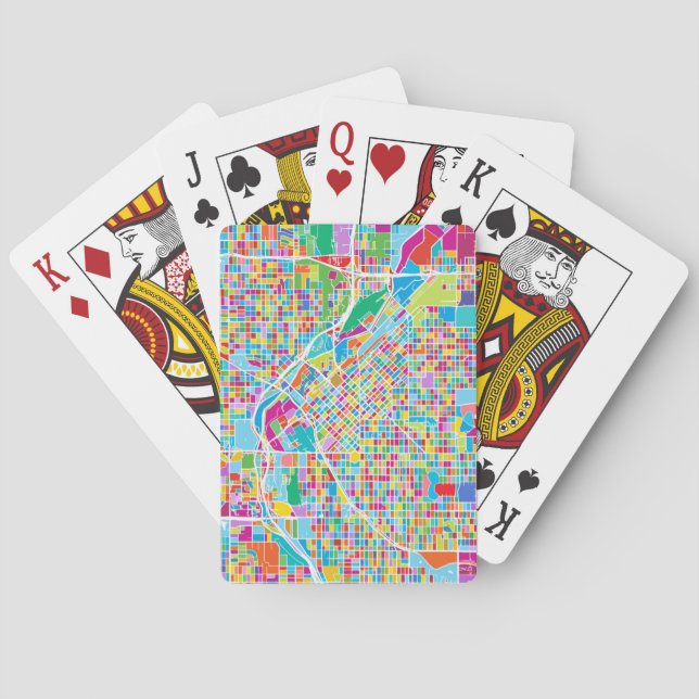 Colorful Denver Map Poker Cards (Back)