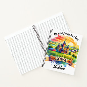 Colorful depiction of an iconic Iowa farmstead Notebook