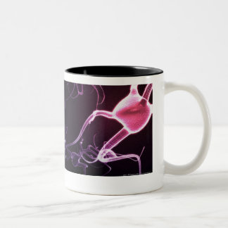 Colorful depiction of neurons Two-Tone coffee mug